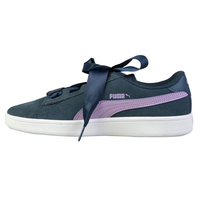 Puma Smash v2 Ribbon Jr 366003 03 navy blue