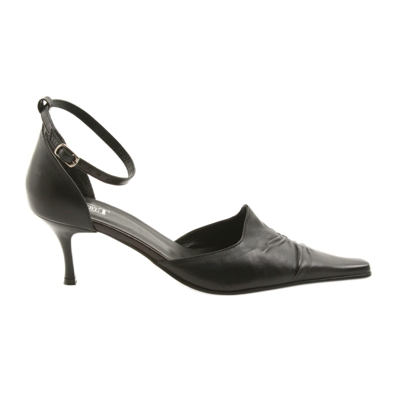 Black leather women's sandals Eksbut 644