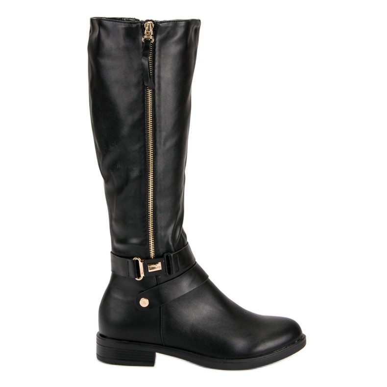 Super Me Black boots with a zipper