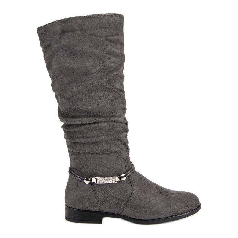 SDS Gray Knee-High Boots grey