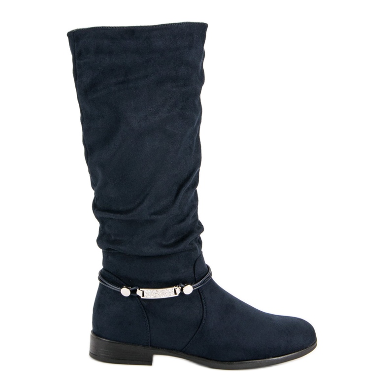 SDS Navy Blue Knee-High Boots