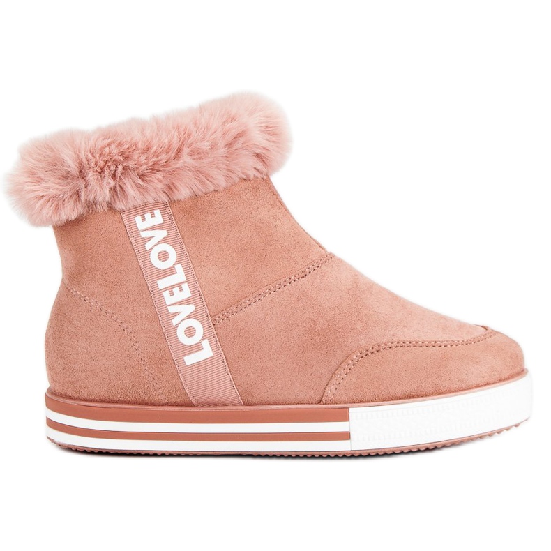Ideal Shoes Insulated High Sneakers pink