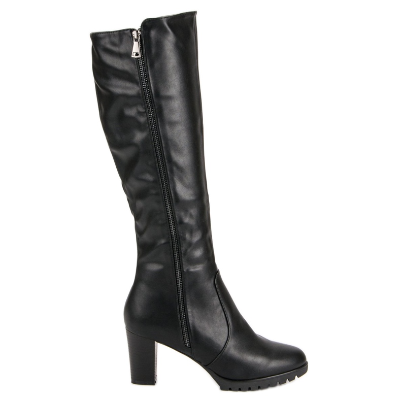Super Me Black boots with a zipper