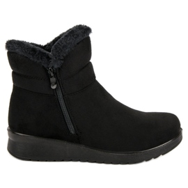 Warm suede boots black
