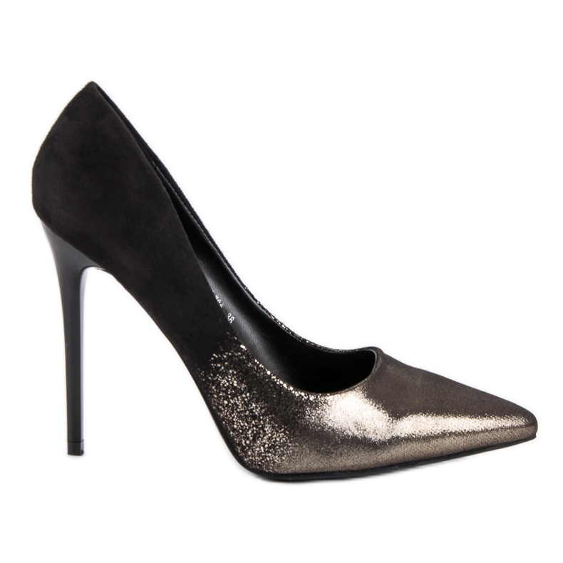 Small Swan Sexy high heels black yellow