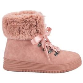 Pink Snow Boots With Fur