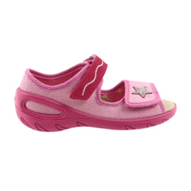 Befado children's shoes sandals a leather insert 433X032 pink grey