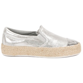 Fashionable Silver Sneakers grey