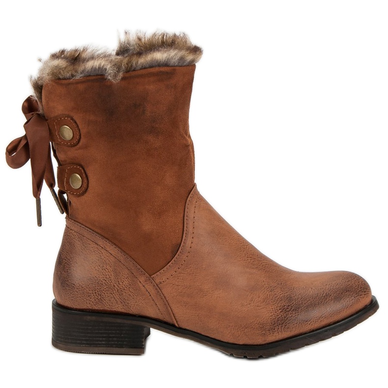 SDS Camel Booties With A Bow brown