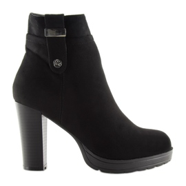 Black high-heeled boots BK3233 Black