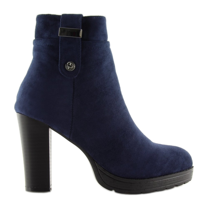 Navy blue high-heeled boots BK3233 Navy