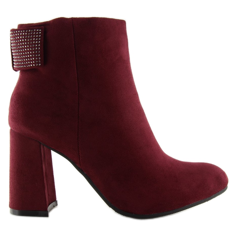 High-heeled boots Z199 Burgundy burgundy red