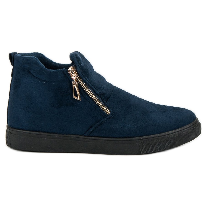 Suede Slip-On Sneakers navy blue