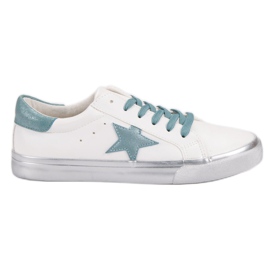 Stylish Low Sneakers white blue