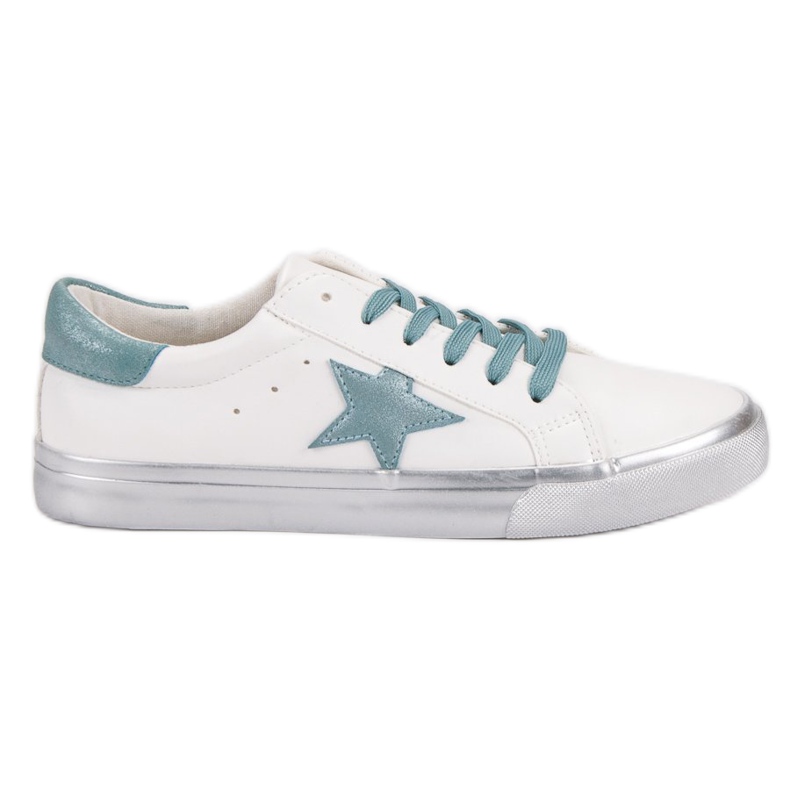 Stylish Low Sneakers white blue