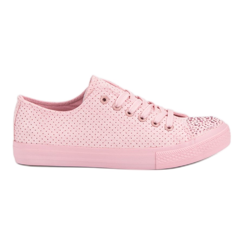 Sport Pink Sneakers With Crystals