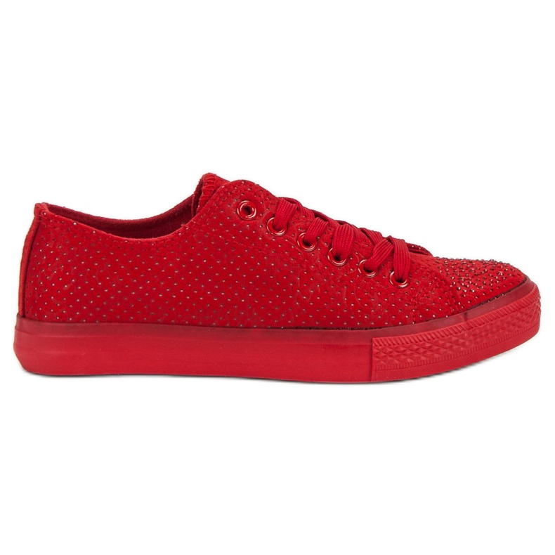 Sport Red Sneakers With Crystals