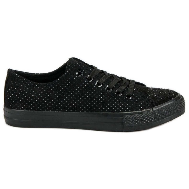 Sport Black Sneakers With Crystals