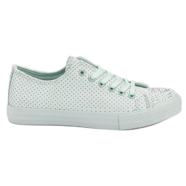 Sport Mint Sneakers With Crystals green