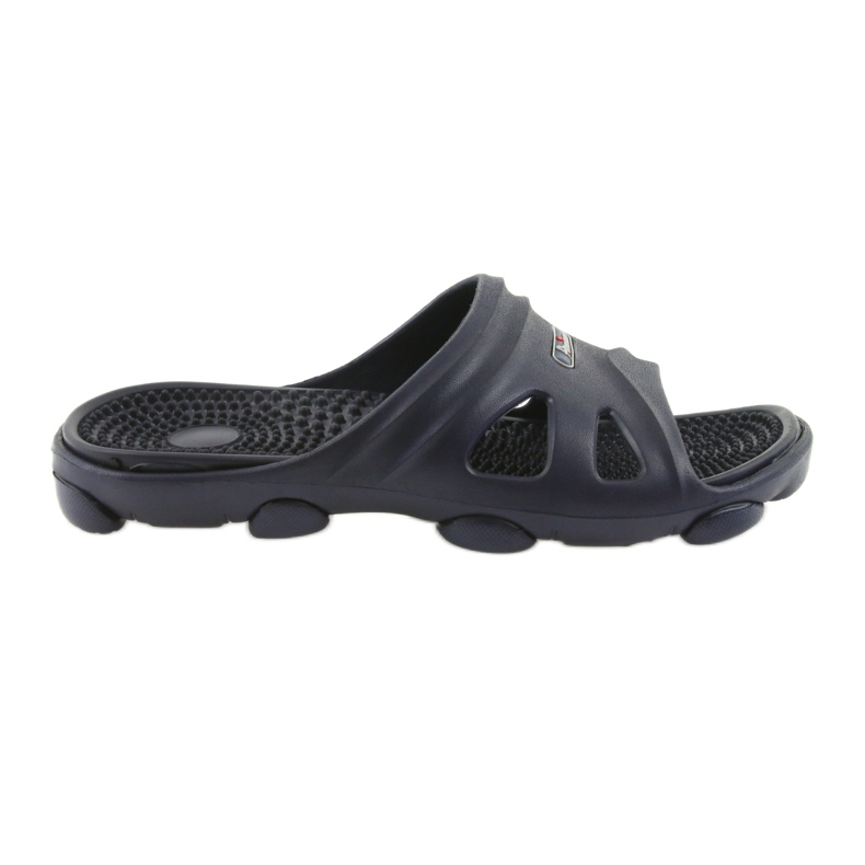 American Club men's navy blue pool slippers