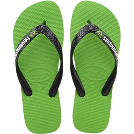 Havaianas Brasil Logo Neon Green Black multicolored