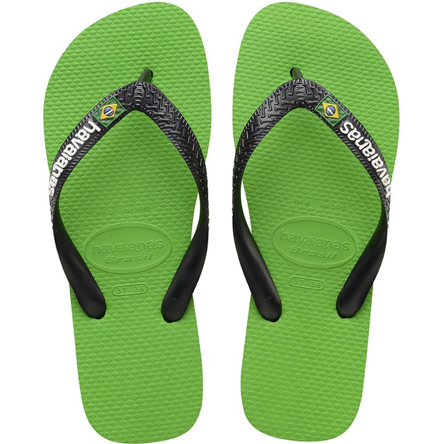 Havaianas Brasil Logo Neon Green Black multicolored