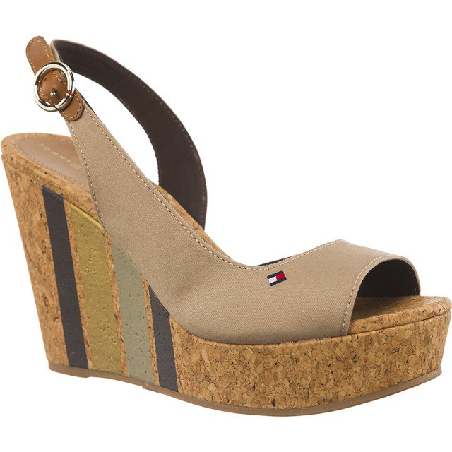Tommy Hilfiger Wedge With Printed Stripes 068 Cobblestone brown