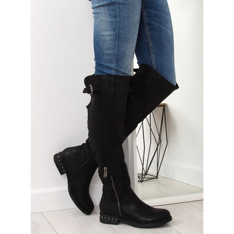 Women's black boots 228-PG Black II-GAT