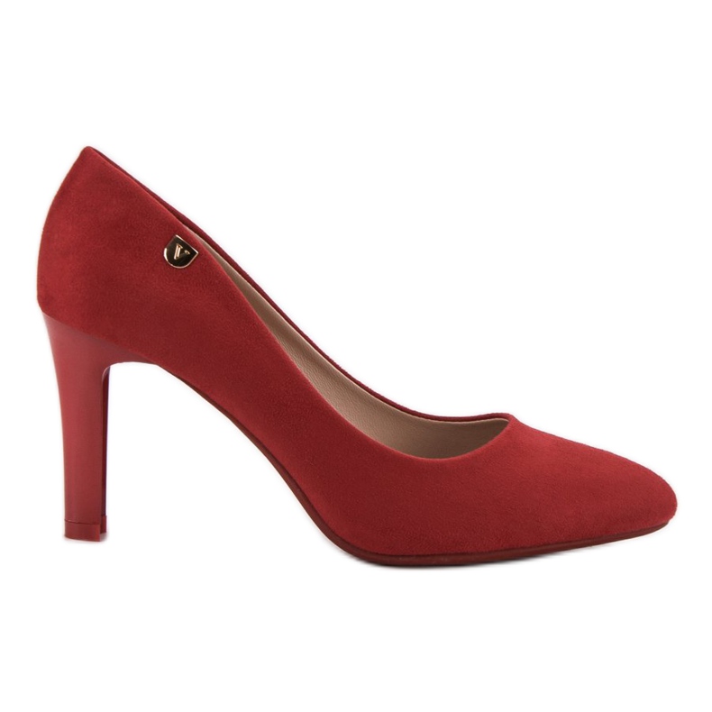 VINCEZA suede heels red