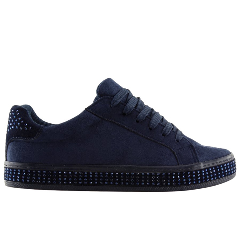 Sneakers with stones BS098 Blue navy blue Sneakers with stones BS098 Blue navy blue