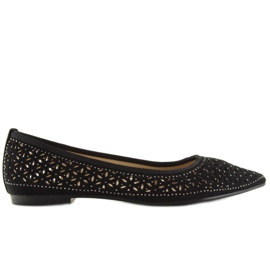 Black openwork ballerinas 127-25 Black