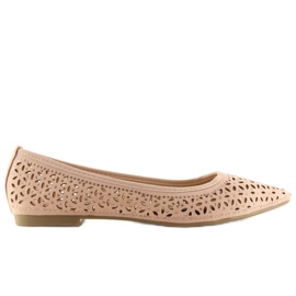Pink openwork ballerinas 127-25 Pink