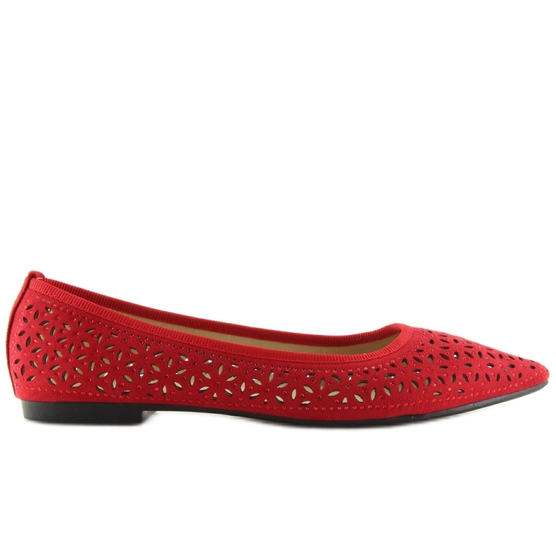 Red openwork ballerinas 127-25 Red