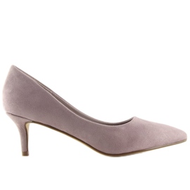 Pumps on a low heel purple P-6377 Purple violet