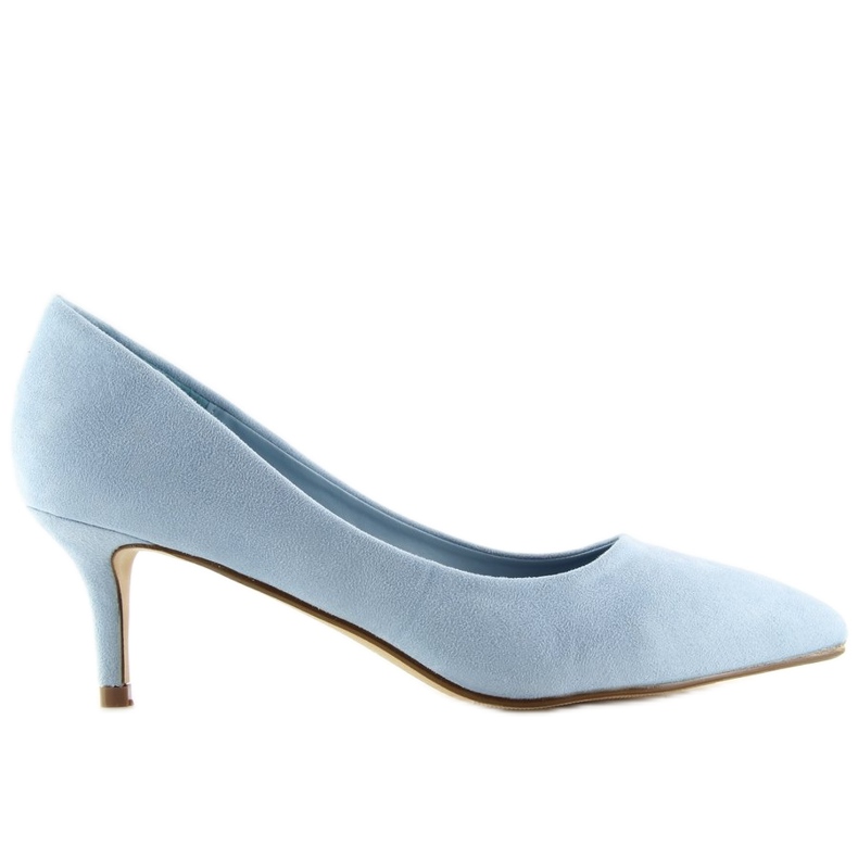 Pumps on a low heel blue P-6377 Blue