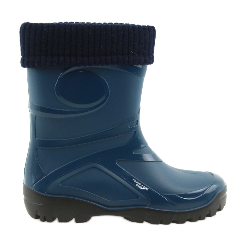 Demar rain boots women's shoes warm sock navy blue