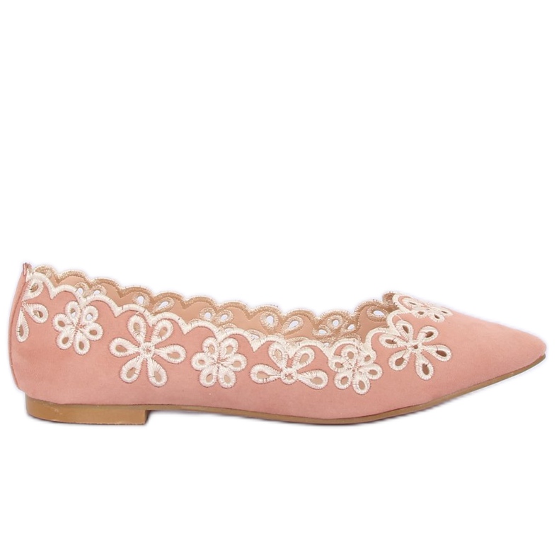 Openwork pink ballerinas LT99P Pink