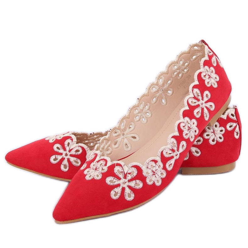 Red openwork ballerinas LT99P Red