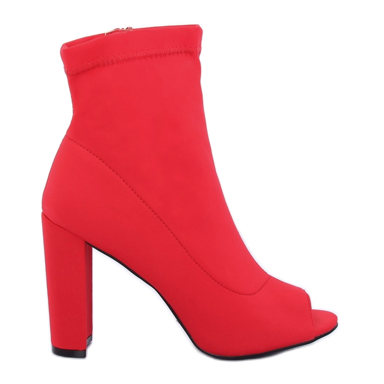 Red open toe boots NS031P Red