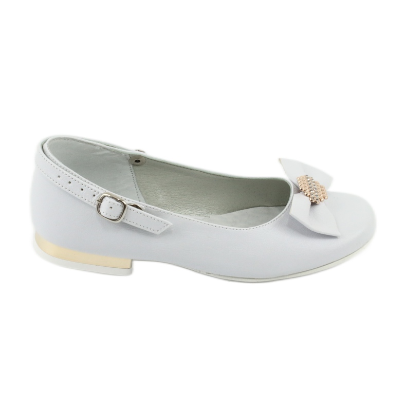 Miko white children's communion ballerinas yellow