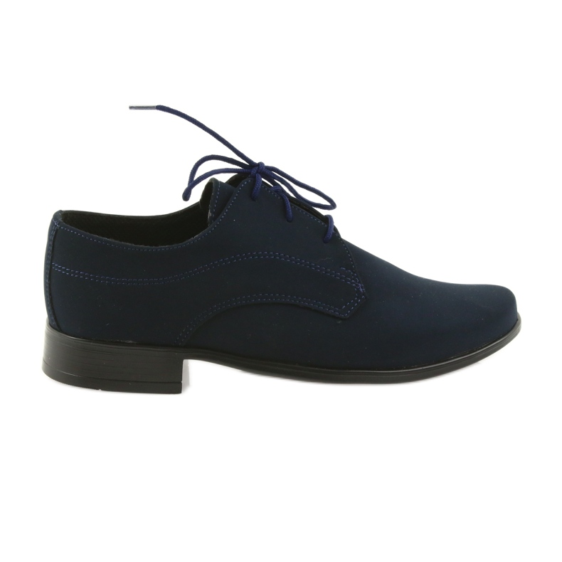 Miko children's low shoes, suede First Communion shoes navy blue