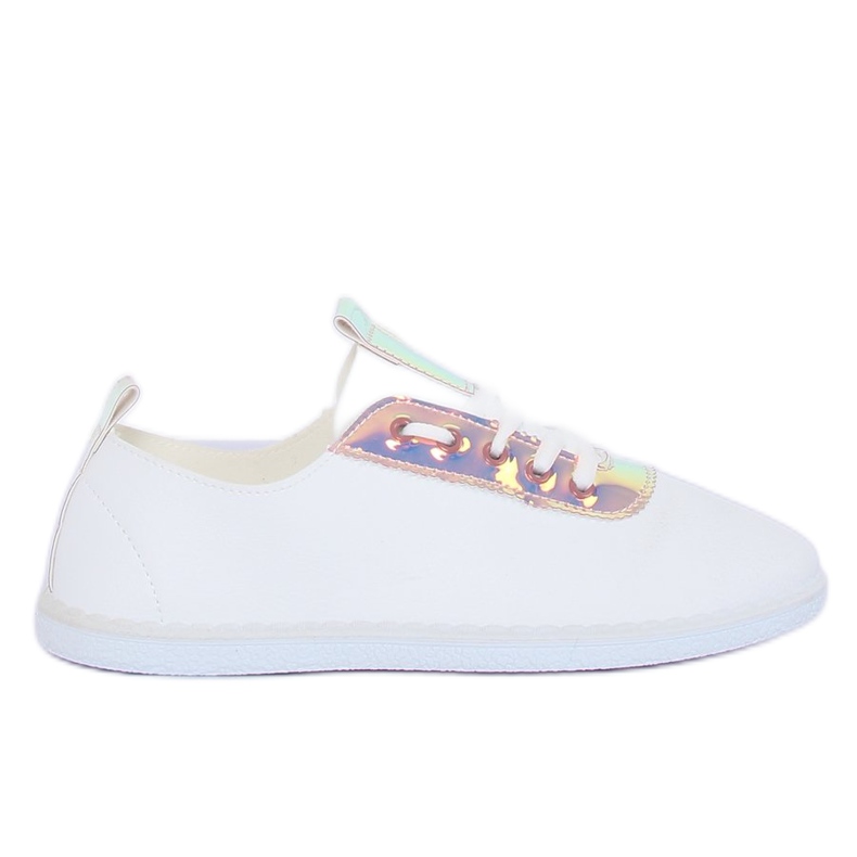 White and pink sneakers with a hologram JX71P Champagne