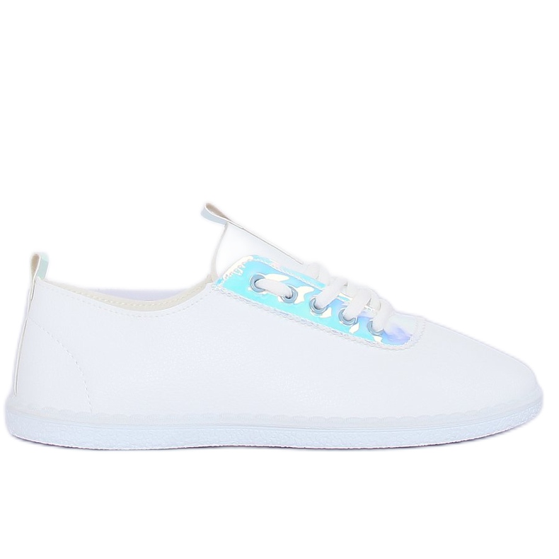 White JX71P Silvery sneakers with a hologram