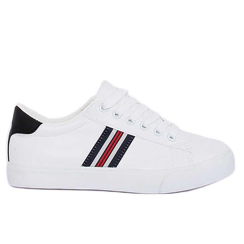 Women's black and white sneakers BL158P White