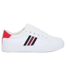Women's sneakers white and red BL158P Red