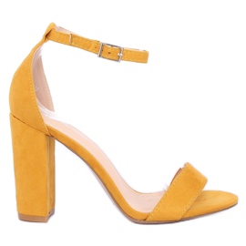 Yellow sandals on the post Y2385-27 Yellow Yellow sandals on the post Y2385-27 Yellow