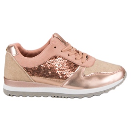 Sport Shoes With Sequins pink
