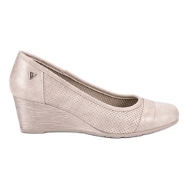 Glitter pumps on the VINCEZA wedge brown Glitter pumps on the VINCEZA wedge brown
