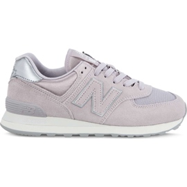 New Balance Wl574lcs Sateen Tab Light Cashmere With Metallic Silver violet pink