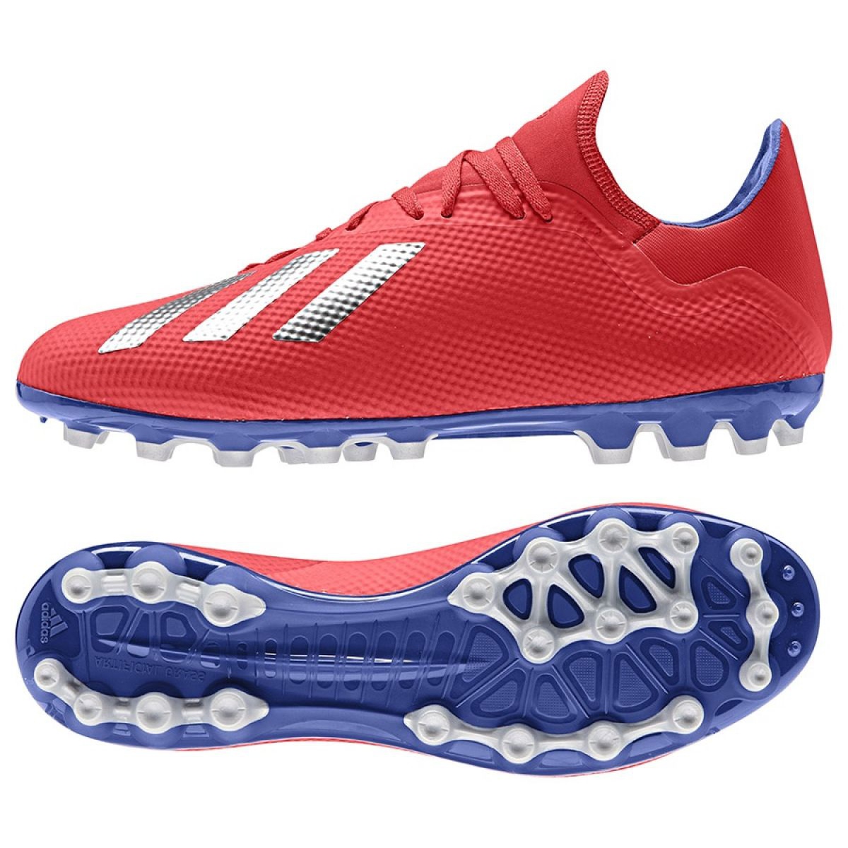 Adidas X 18.3 Ag M BC0299 football boots red multicolored KeeShoes